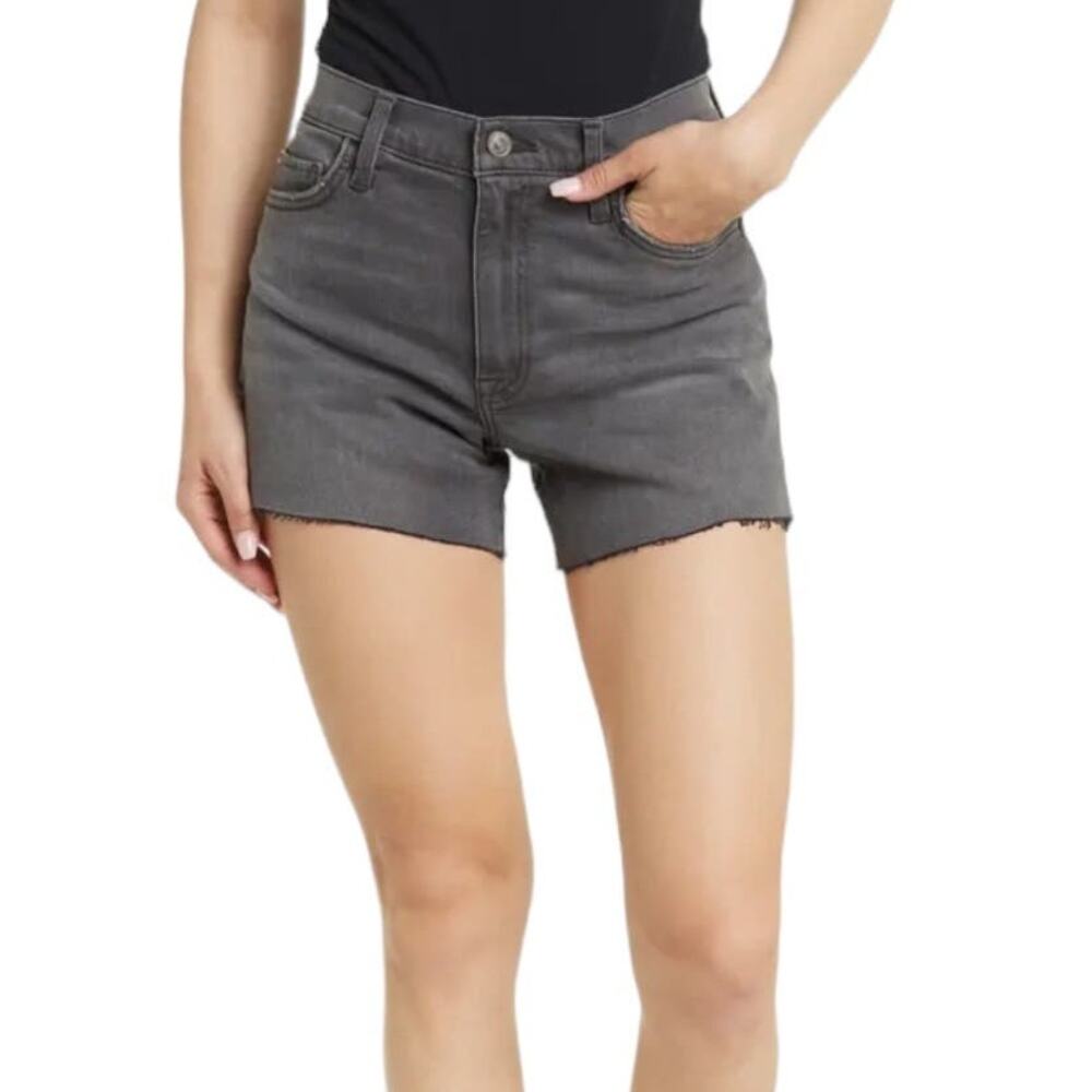 Hudson Shorts Kass High Rise Raw Hem denim gray size 28